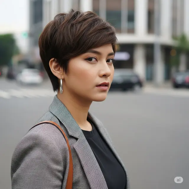 Model Rambut Oval Pendek. Foto: Gemini
