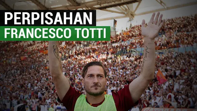 Berita video momen perpisahan yang mengharukan dari Francesco Totti dengan suporter AS Roma. Totti memutuskan untuk pensiun sebagai pemain pada akhir musim 2016-2017. Laga Roma melawan Genoa di Serie A merupakan pertandingan terakhirnya.