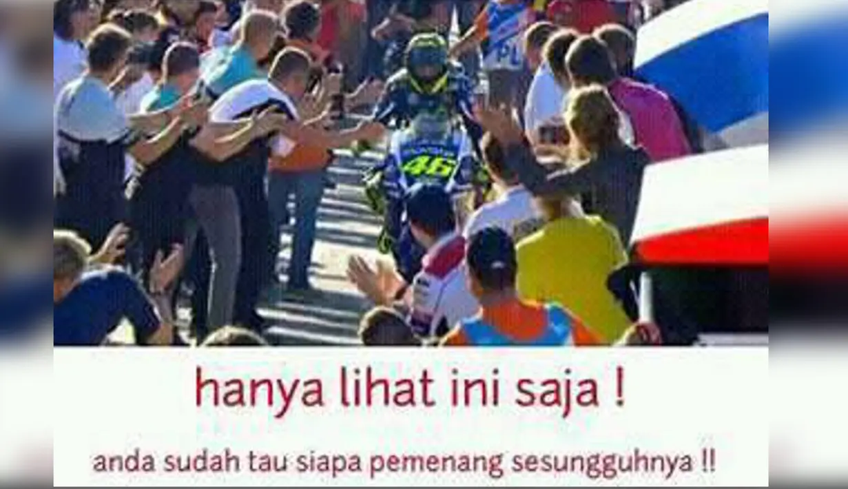 Rossi banjir pujian walau tak jadi juara (Istimewa)