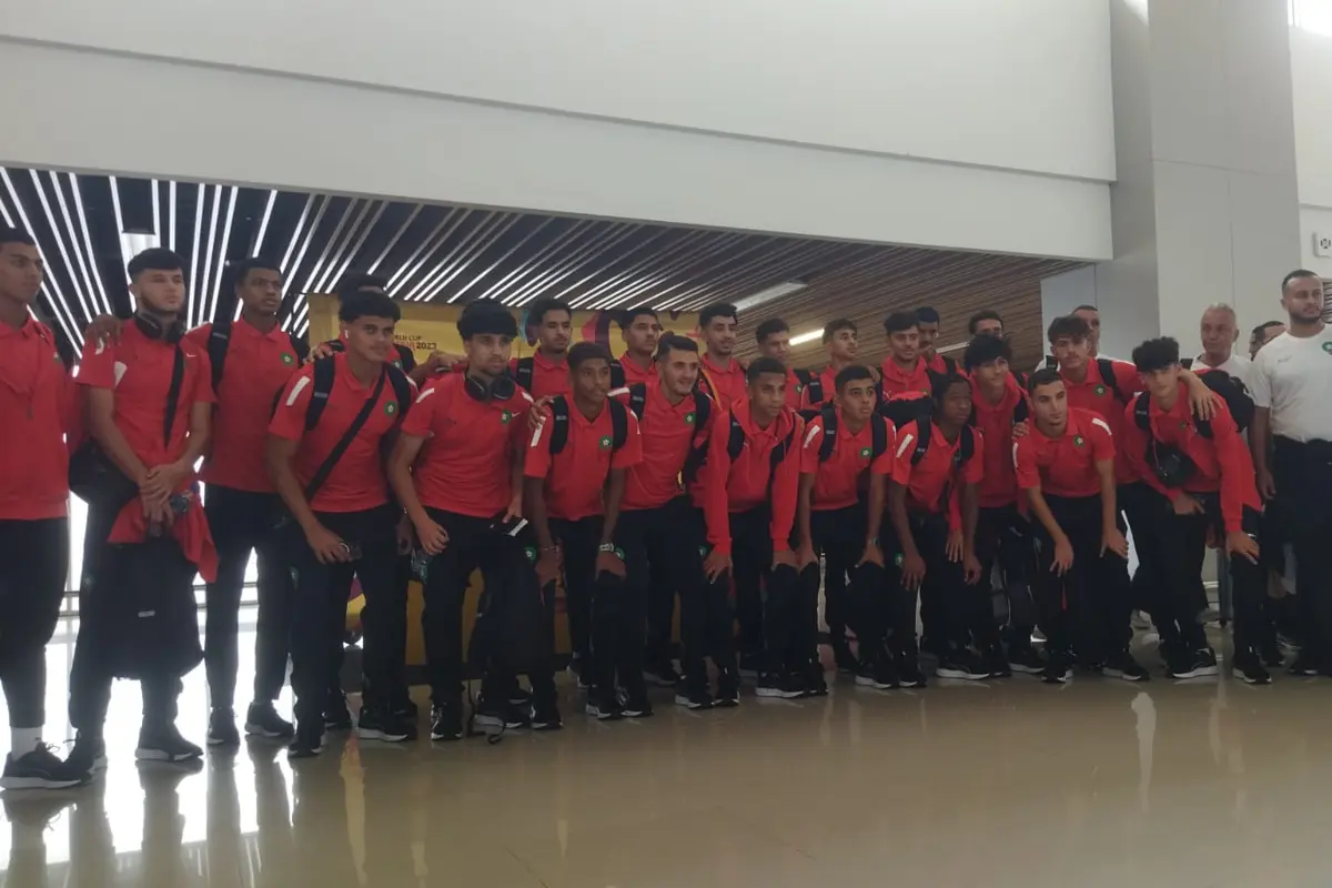 Timnas U-17 Maroko tiba di Bandara Internasional Juanda Surabaya. (Istimewa)