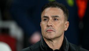 Pelatih kepala Dinamo Zagreb asal Italia, Fabio Cannavaro, terlihat sebelum pertandingan Liga Champions antara Arsenal dan Dinamo Zagreb di Stadion Emirates di London utara pada tanggal 22 Januari 2025. (JUSTIN TALLIS/AFP)