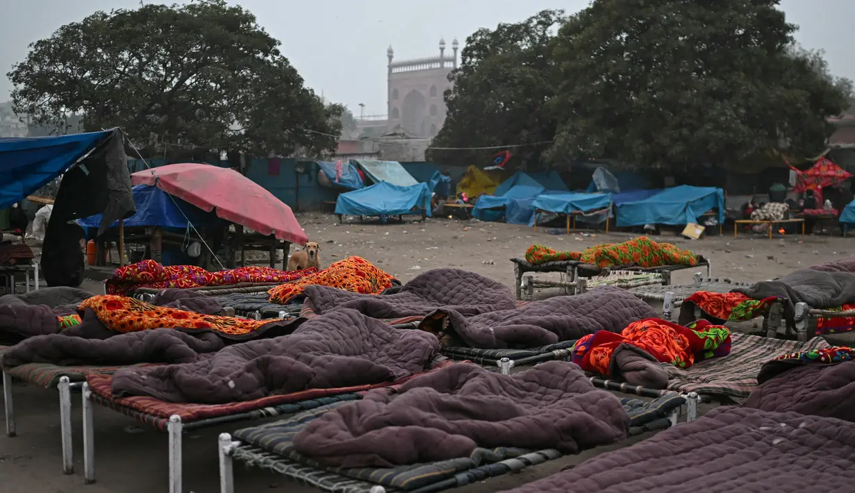 Ini adalah pemandangan yang berulang setiap tahun ketika ibu kota India mengalami serangan musim dingin. (Money SHARMA / AFP)