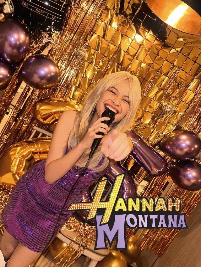 Hanggini rayakan ulang tahunnya yang ke-25 bertemakan Hannah Montana (Instagram/@hanggini)
