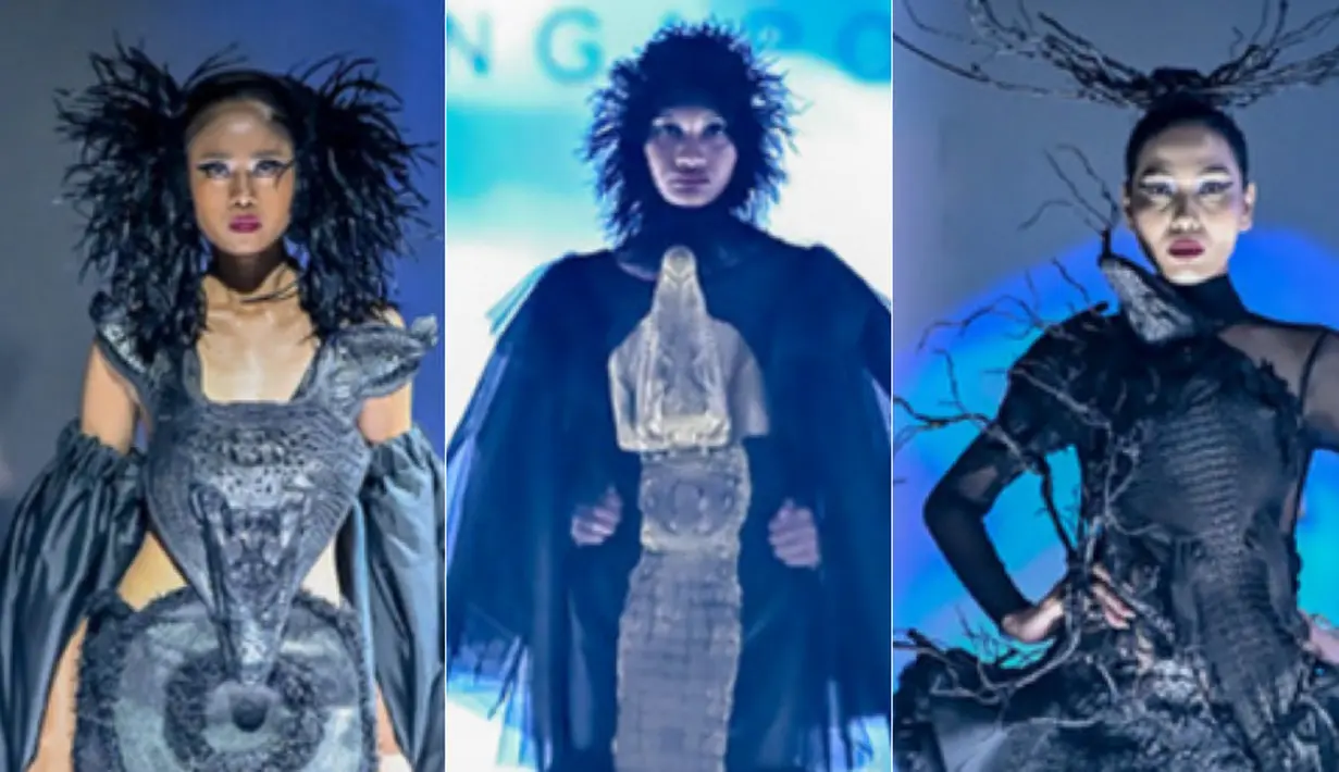 Koleksi di JFW kali ini, memiliki busana dengan konsep Enigmatic, Eternal, Elegance, Enchanting ,Darkly, delicately. Memperlihatkan detail motif bunga, akar, hingga buaya. [Jakarta Fashion Week]