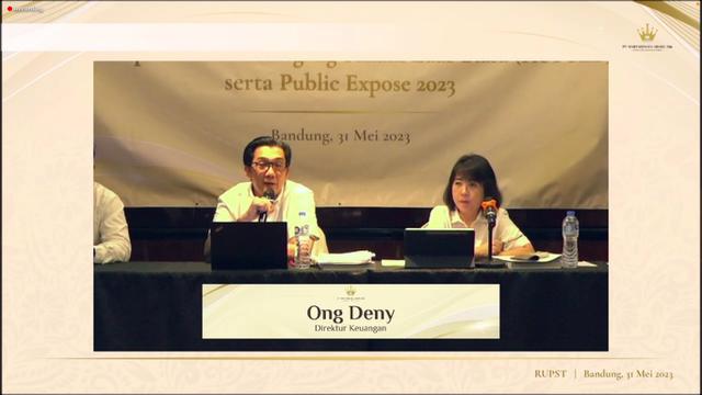 Paparan publik PT Hartadinata Abadi Tbk, Rabu (31/5/2023). (Foto: tangkapan layar/Pipit I.R)