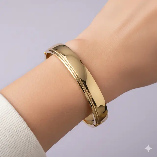 Gelang Emas Model Bangle Polos Elegan. Gemini