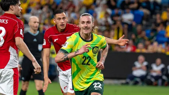 <p>Duel Australia vs Timnas Indonesia pada matchday ketujuh Grup C putaran ketiga kualifikasi Piala Dunia 2026 zona Asia di Sydney Football Stadium, Kamis (20-3-2025). Australia menang 5-1 dalam pertandingan ini. (Bola.com/X @Socceroos)</p>