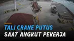 Terekam kamera cctv kecelakaan kerja pada sebuah proyek perbaikan Dermaga IV Pelabuhan Merak.