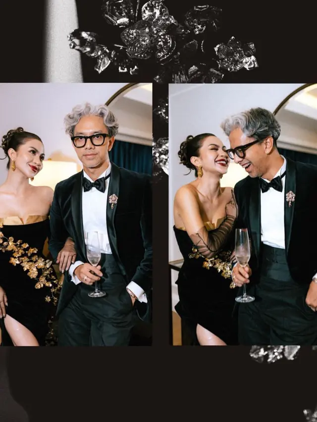 Potret Ariel Tatum dalam balutan gaun rancangan Didiet Maulana (credit: https://www.instagram.com/arieltatum/ , https://www.instagram.com/___rega.arie/ dan https://www.instagram.com/lekat.ind/)