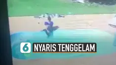 Beredar aksi bocah selamatkan temannya yang tenggelam di kolam renang. Kejadian ini terjadi di Rio De Janeiro, Brasil.