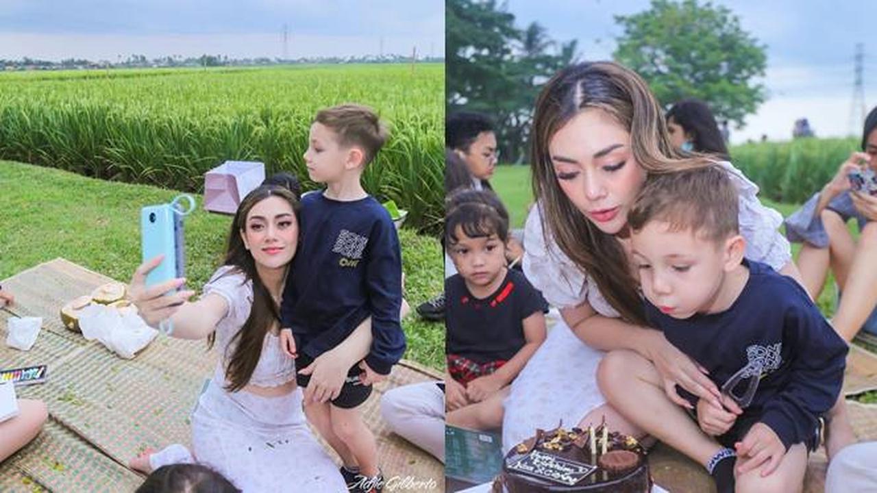 7 Potret Celine Evangelista Rayakan Ulang Tahun Anak, Seru di Pinggir Sawah