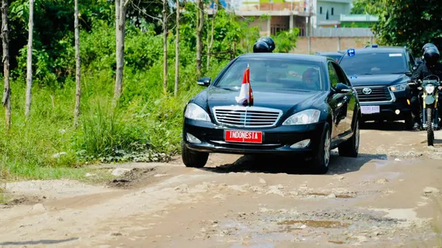 Seperti Ini Kondisi Ruas Jalan di Kabupaten Lampung Selatan saat Dilewati Presiden Jokowi