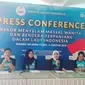 Jumpa pers pemecahan rekor penyelaman massal wanita dan pengibaran bendera terpanjang di bawah laut Manado oleh Wanita Selam Indonesia (Wasi) (Liputan6.com/ Yoseph Ikanubun)