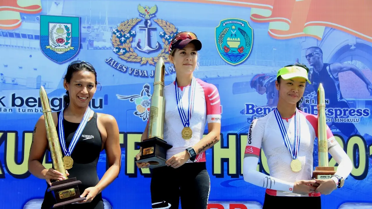 Atlet Perancis dan Portugal Sabet Emas Triathlon Bengkulu