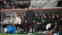 Pelatih Hansi Flick murka dengan kekalahan 2-3 yang dialami Timnas Jerman dari Belgia pada laga persahabatan yang digelar RheinEnergieStadion, Rabu (29/3/2023) dini hari WIB. (AFP/Uwe Kraft)