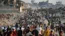 Truk-truk bantuan kemanusiaan dilaporkan masuk ke Jalur Gaza utara melalui penyeberangan perbatasan Zikim yang dikuasai Israel. (BASHAR TALEB/AFP)