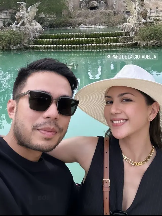 Penampilan Honeymoon Jessica Mila saat di Spanyol