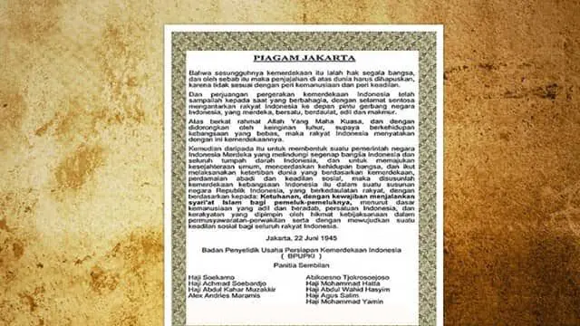 Ilustrasi Piagam Jakarta (Foto: Syarikat Islam Indonesia)