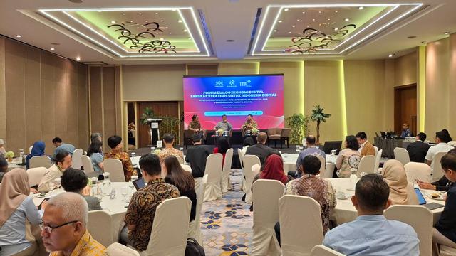 Forum Dialog Ekonomi Digital bertajuk "Lanskap Strategis untuk Indonesia Digital: Mendorong Penguatan Infrastruktur, Adaptasi AI, dan Pengembangan Talenta Digital". Credit: ITF