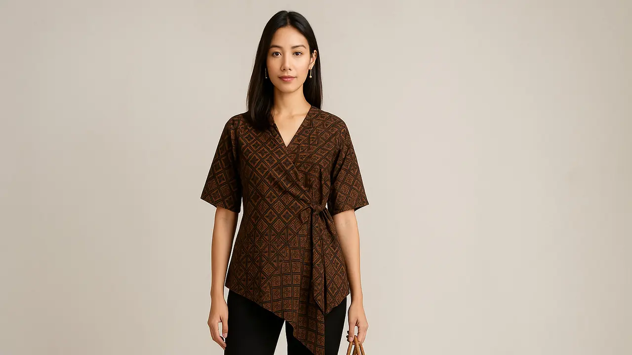 7 Model Atasan Batik Wanita Blouse Asimetris, Tampil Anggun dan Stylish