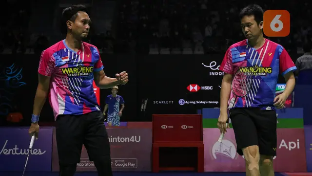 Foto: Mohammad Ahsan / Hendra Setiawan dan Gregoria Mariska Tunjung Tumbang di Babak Pertama Indonesia Open 2022