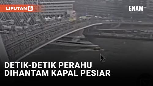 VIDEO: Ngeri! Kapal Pesiar Mewah Tabrak Perahu Hingga Karam