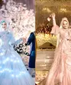 Saat menikah pada November 2018 lalu, Melody Laksani Eks JKT48 memilih gaun pengantin modern bersiluet A-line yang memberi kesan glamor nan elegan. [Instagram/melodylaksani92]