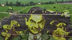 Foto udara gambar aktor Rowan Atkinson pemeran Mr. Bean yang dibuat dengan menggunakan varietas padi yang berbeda terlihat di sebuah sawah di Shenyang, provinsi Liaoning, China, 24 Juni 2020. Saat ini pembuatan karya lukis di sawah sudah menjadi tradisi para petani di daerah tersebut. (STR/AFP)