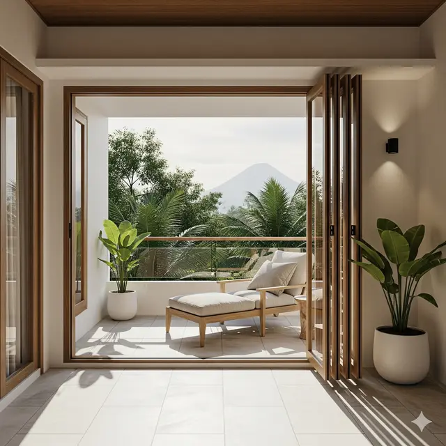 Model Teras Rumah Minimalis dengan Balkon Mungil