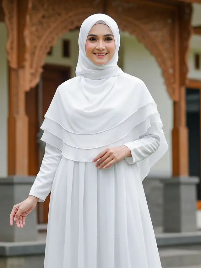 7 Gamis A-Line dengan Khimar Layer, Bikin Penampilan Makin Modern dan Menawan