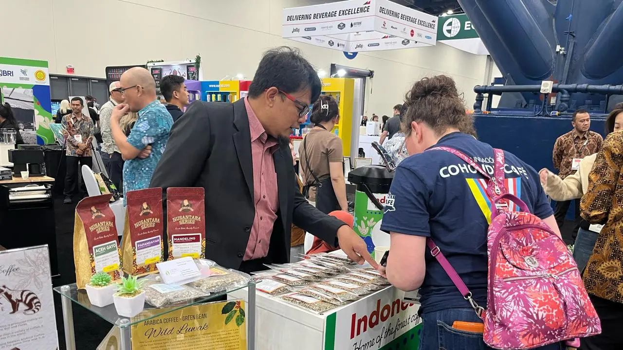Program Xpora menampilkan keunggulan kopi nusantara di ajang Specialty Coffee Expo (SCE) 2025 di Houston, Texas, Amerika Serikat.