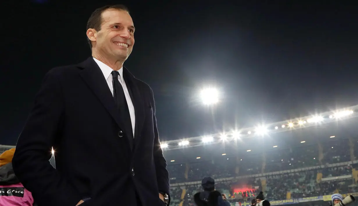 Massimiliano Allegri adalah seorang pelatih sekaligus salah satu sosok kunci kesuksesan Juventus pada periode 2014 sampai 2019. (AP/Filippo Venezia)