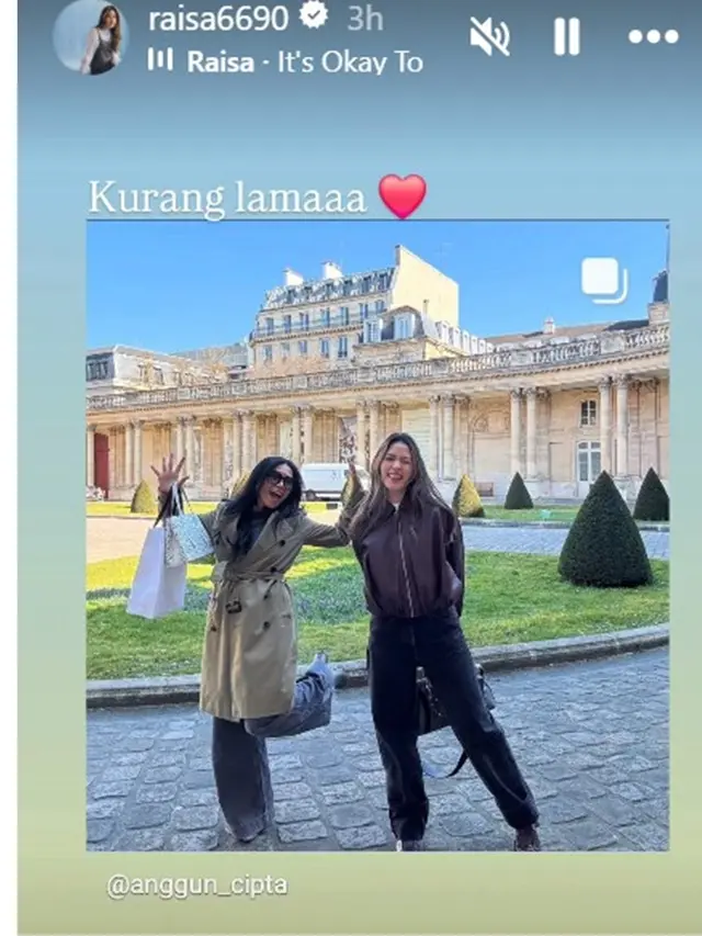 6 Potret Pertemuan Raisa dan Anggun C Sasmi di Paris, Diharapkan Kolaborasi