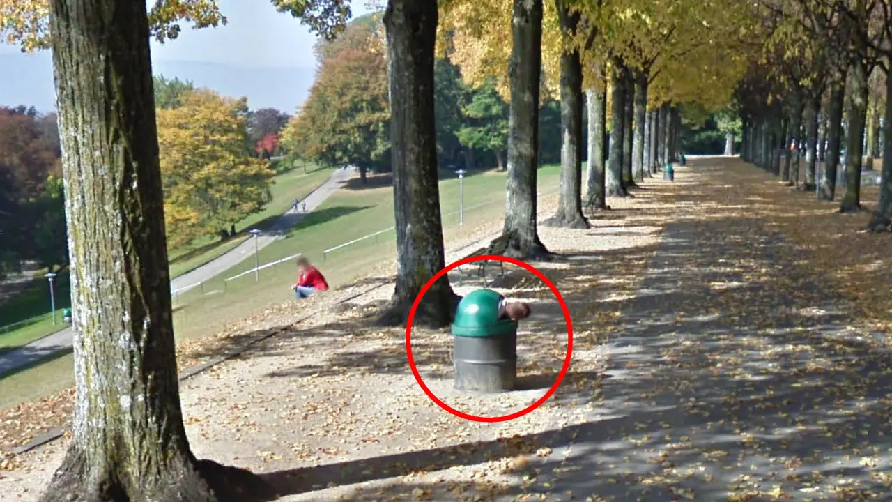 Gambar Bocah Terjebak dalam Tong Sampah di Google Maps