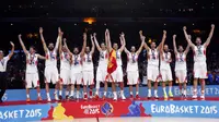 Tim Bola Basket Spanyol menjadi juara Eropa (Reuters) 