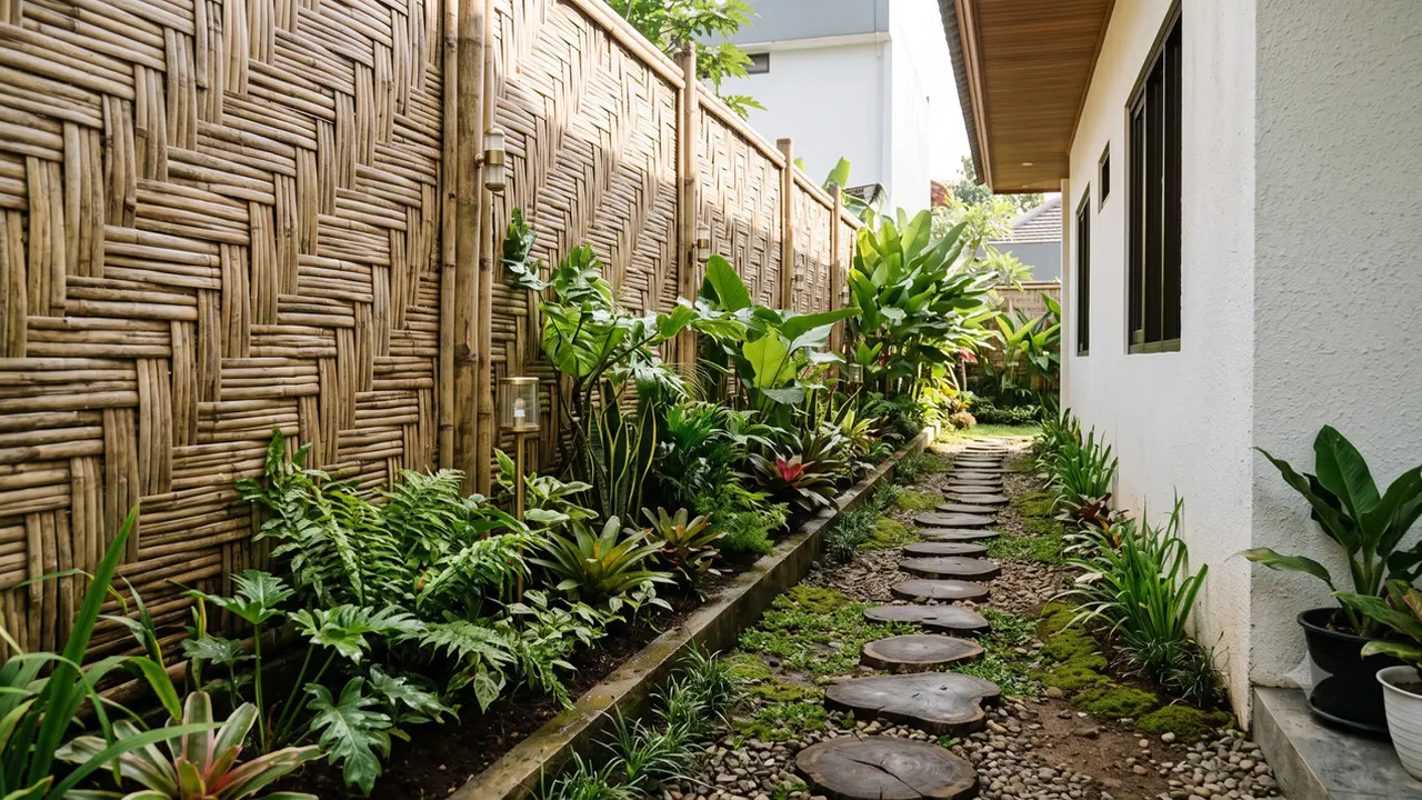 Model Taman Linear di Samping Rumah