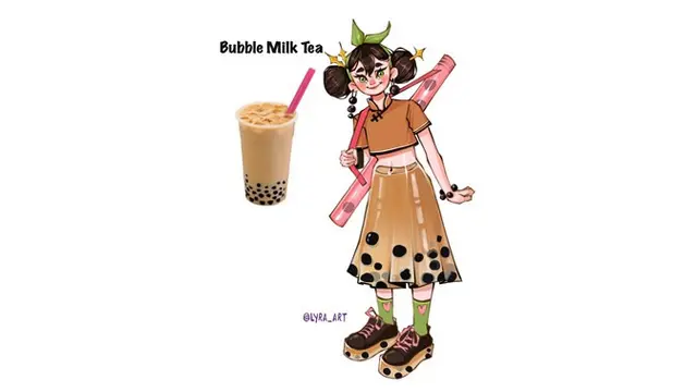 Seniman ini membuat minuman boba menjadi busana yang cantik.