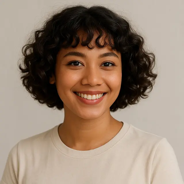 Model Rambut Keriting Gantung Pendek/Ilustrasi AI