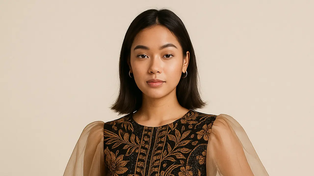Model Dress Batik Kombinasi Lengan Organza