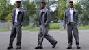 Pemain Prancis, Kingsley Koman saat datang untuk pemusatan latihan menjelang laga Grup D Kualifikasi Piala Dunia 2026 zona Eropa melawan Azerbaijan dan Islandia di Clairefontaine-en-Yvelines, Prancis, Minggu (06/10/2025). (AFP/Franck Fife)