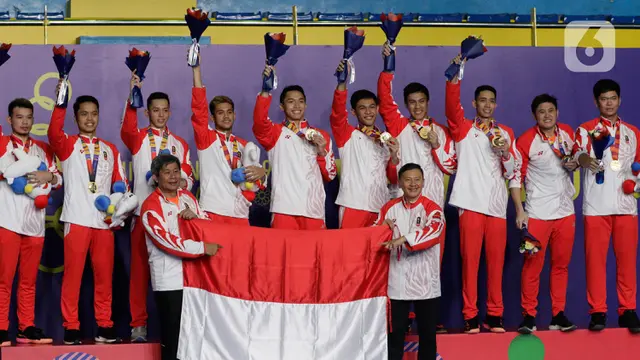 Tim Bulutangkis Beregu Putra Raih Medali Emas