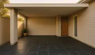 Desain Carport dengan Lantai Batu Alam (created by AI)