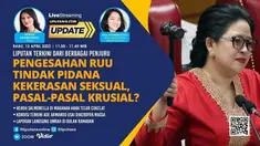 Liputan6 Update Rabu, 13 April 2022 pukul 11.00 WIB menyajikan laporan dari segala penjuru dengan tema Pengesahan RUU Tindak Pidana Kekerasan Seksual, Pasal-Pasal Krusial?

Laporan Langsung
- Heboh Salmonella di Makanan Anak Telur Cokelat
- Kondi...