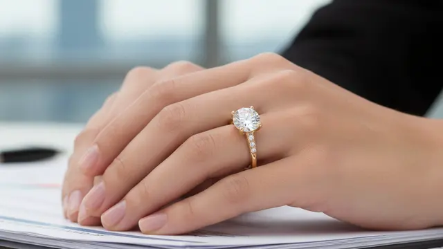 Cincin Emas dengan Side Stones