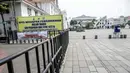 Suasana area Museum Fatahillah yang sepi di kawasan wisata Kota Tua, Jakarta, Sabtu (15/5/2021). Pemerintah Provinsi DKI Jakarta menutup kawasan wisata Kota Tua untuk mengurangi kerumunan selama libur Lebaran 2021. (Liputan6.com/Faizal Fanani)