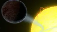 Ilustrasi planet yang permukaannya mirip aspal. (NASA)