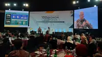 Bakal Calon Presiden Ganjar Pranowo dalam Sarasehan 100 Ekonom Indonesia, di Jakarta, Rabu (8/11/2023). (arief/Liputan6.com)