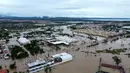 Curah hujan yang disebabkan oleh badai John juga menyebabkan penangguhan operasional bandara Acapulco. (Francisco ROBLES/AFP)