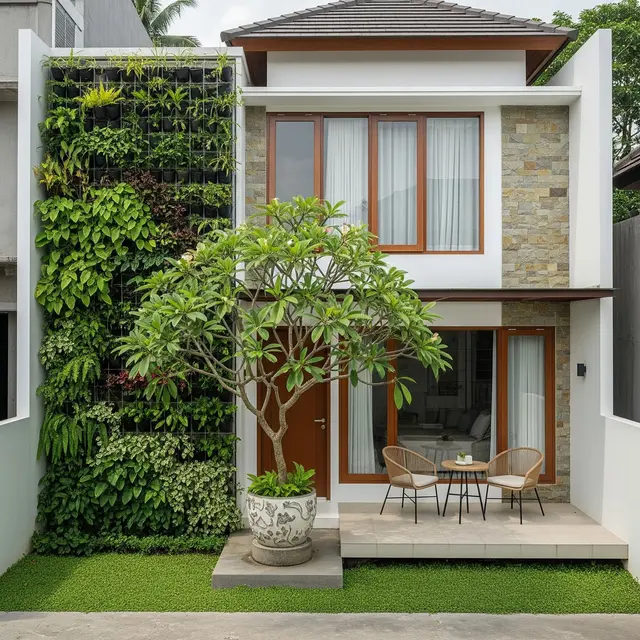 9 Model Rumah Teras Mini dan Pohon Pot Besar, Hunian Asri di Lahan Terbatas