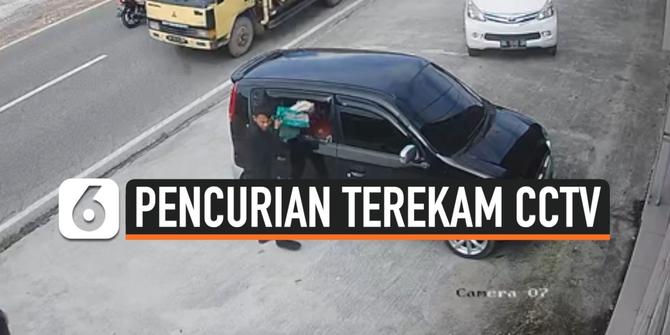 VIDEO: Terekam CCTV, Aksi Pencurian Modus Pecah Kaca Mobil